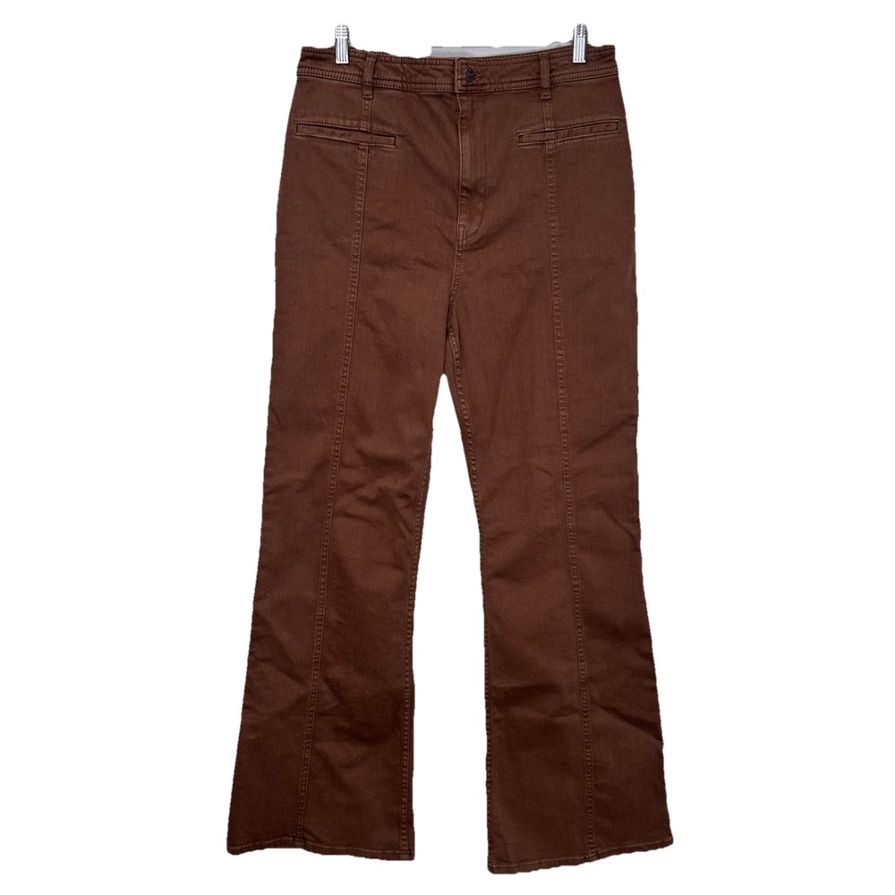 We The Free Women's Maroon Firecracker Star Butt High-Rise Flare Jeans Size 33